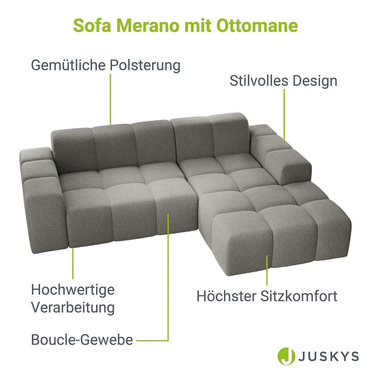 2026 Sofá de canto Merano – Elegância moderna e conforto excepcional