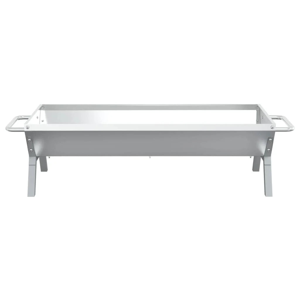 Bandeja para churrasco em aço inoxidável prateado 118x42x30,5 cm Vidaxl
