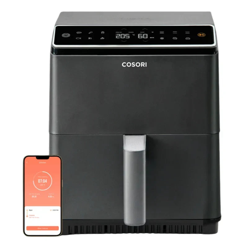Fritadeira de Ar Inteligente Cosori Dual Blaze 6.4L – Cinza Escuro