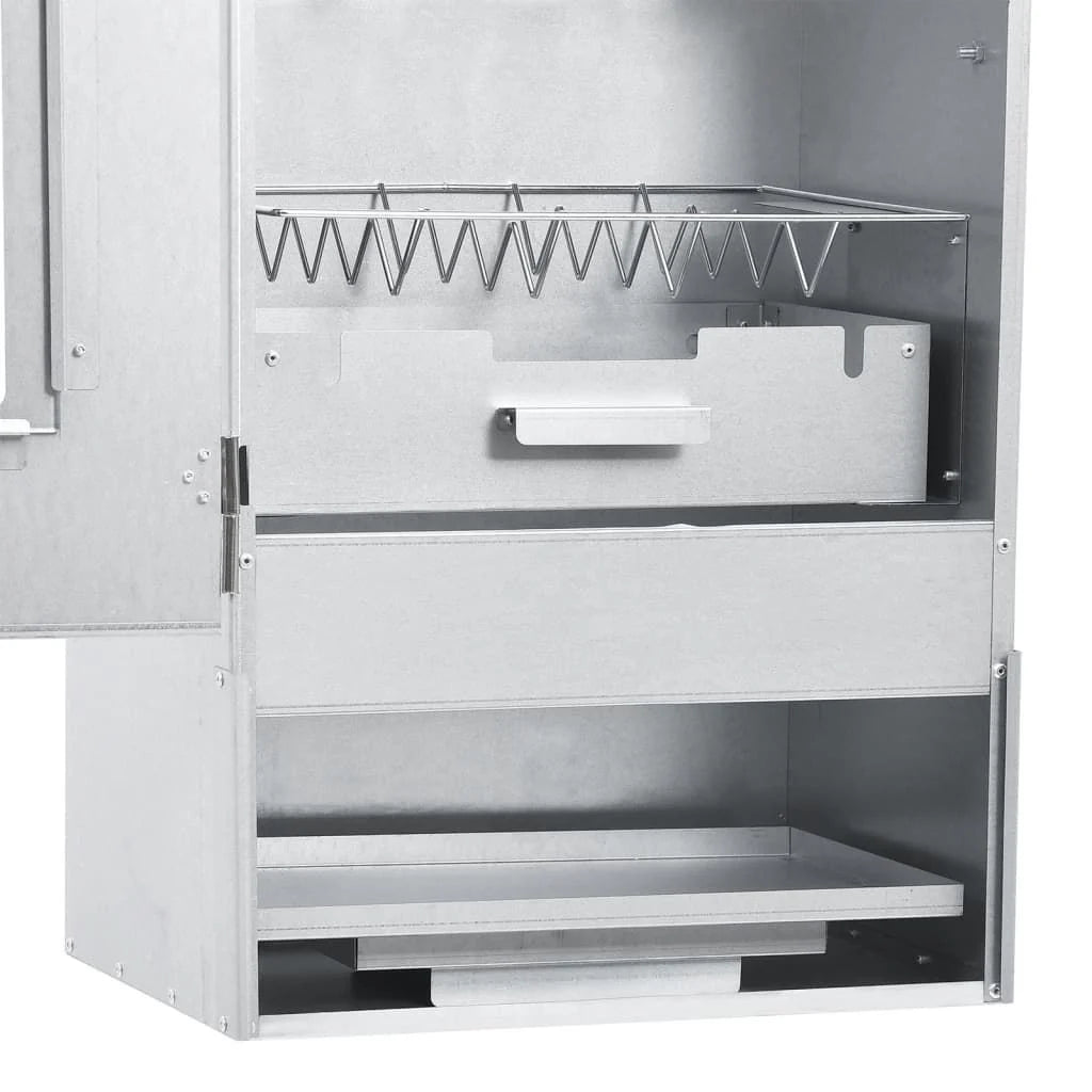 Forno Defumador de Churrasco com Mesa Aço Galvanizado Vidaxl