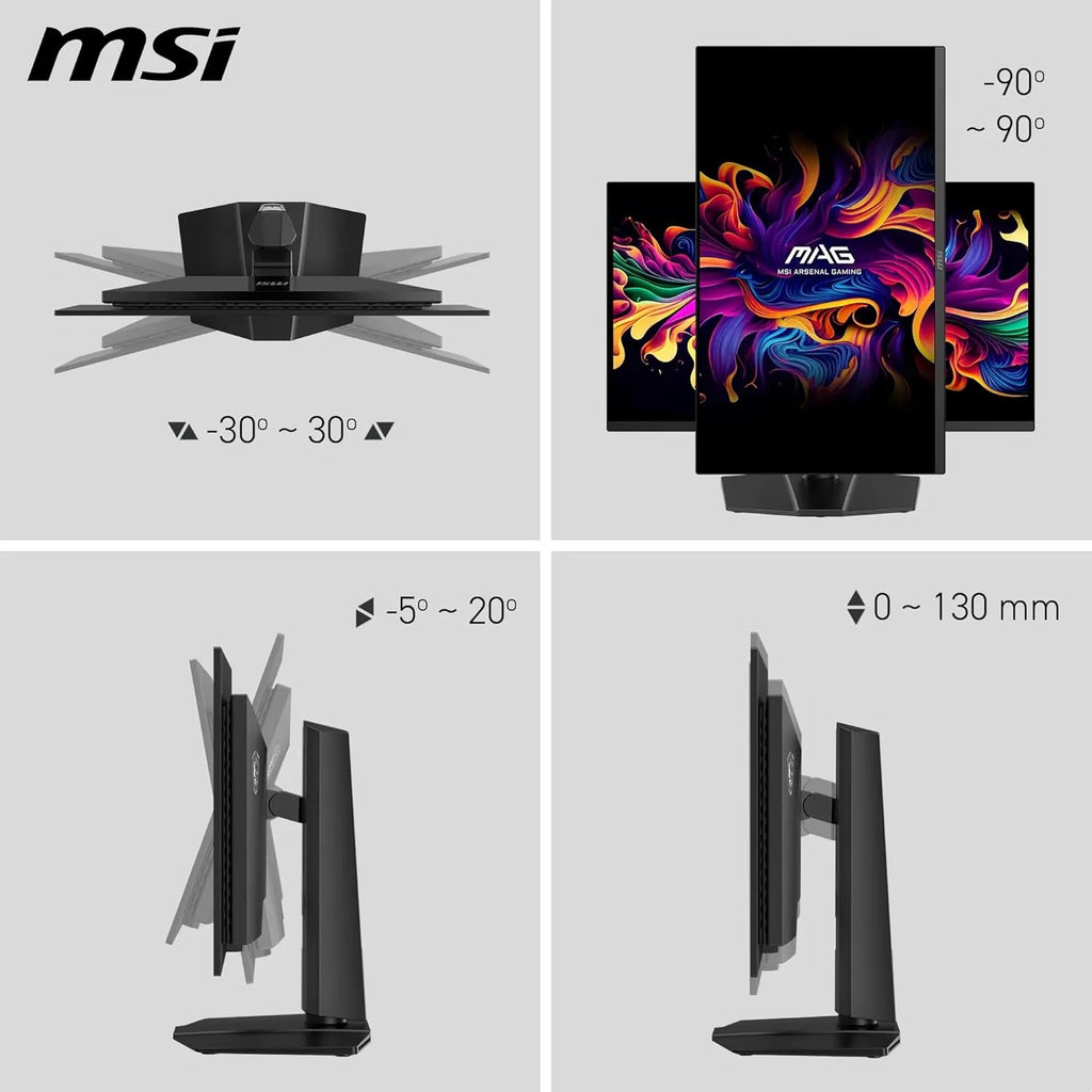 MSI MAG 273QP QD-OLED X24 Gaming Display 26,5" WQHD - Painel Quantum Dot OLED 2560 x 1440, 240Hz / 0,03ms, 99.1% DCI-P3, E≤2, DisplayHDR True Black 400 - DP 1.4a, HDMI 2.1