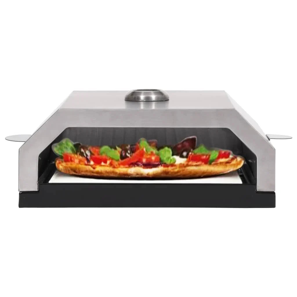 Forno de pizza com pedra cerâmica para churrasqueira carvão gás v1474