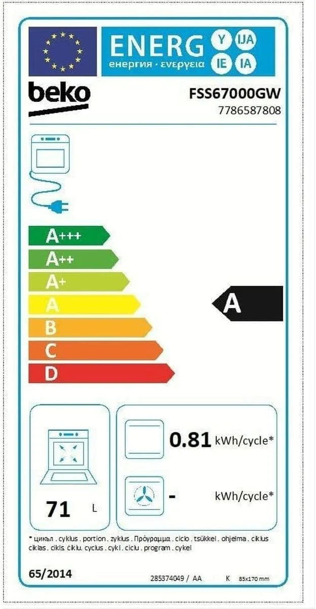 Beko Fogão VITRO FSS67000GW 4 Bocas 60CM Branco