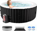 Banhira de Hidromassagem Inflável para 4 Pessoas, 2400 W, Interno/Externo, Piscina de Spa de Inverno, com 120 Jatos de Ar, Proteção Contra Congelamento, 799 Litros, À Prova de Vazamento, Economia de Energia