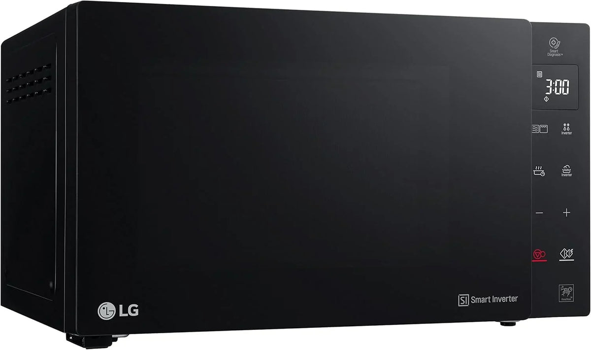 Forno Micro-ondas LG MH6535GIS com Tecnologia Inverter e Grill de Quartzo, 25 Litros de Capacidade, 1000 W, Programas Automáticos, Níveis de Potência Ajustáveis para Cozimento Ideal e Função EasyClean, Preto