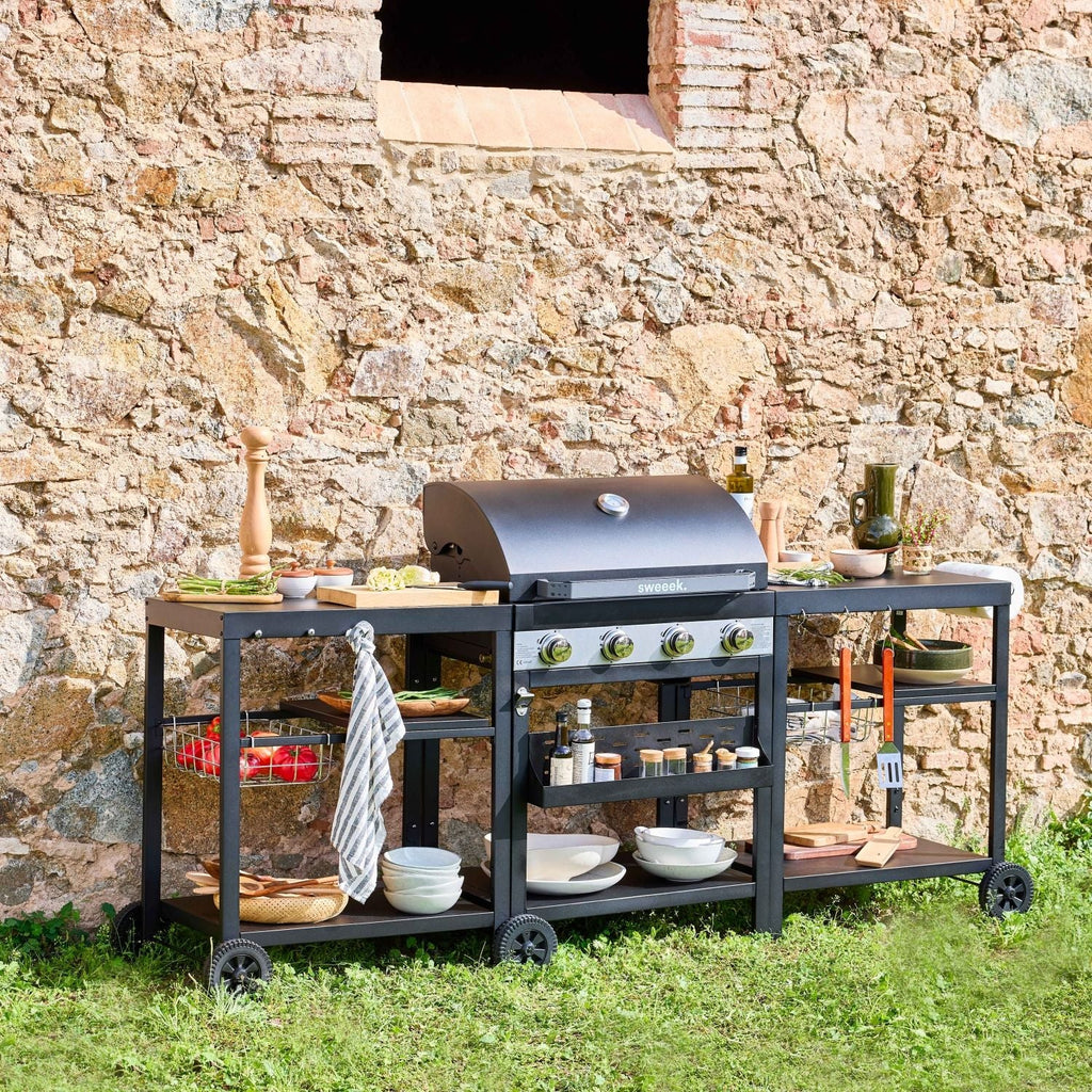 Churrasqueira 4 Queimadores, Cozinha Externa, Preta