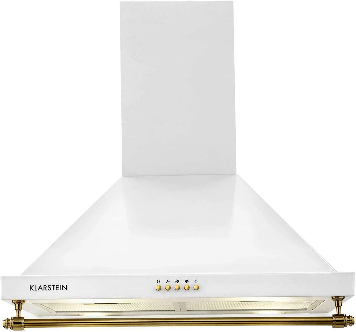 Klarstein Montblanc - Coifa de Parede 60 cm, 3 Níveis de Potência, Sucção de 610 m³/h, Potência de 165W, Kit de Montagem Incluso, Exaustor com Saída de Ar, Filtro de Alumínio, LED, Branco