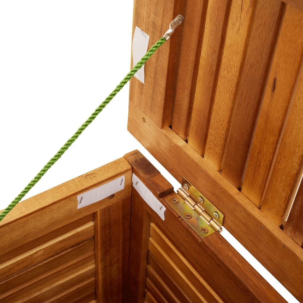 Baú de Armazenamento em Madeira de Acácia, Baú de Armazenamento, Banco de Armazenamento, Caixa de Armazenamento para Jardim, para Interiores e Exteriores, 113 x 50 x 56 cm