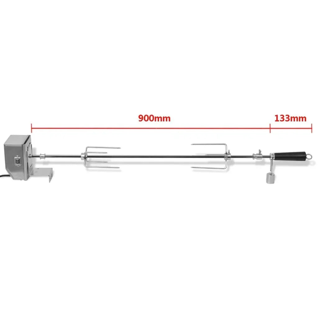 Espeto para churrasco com motor, aço, 900 mm vidaXL
