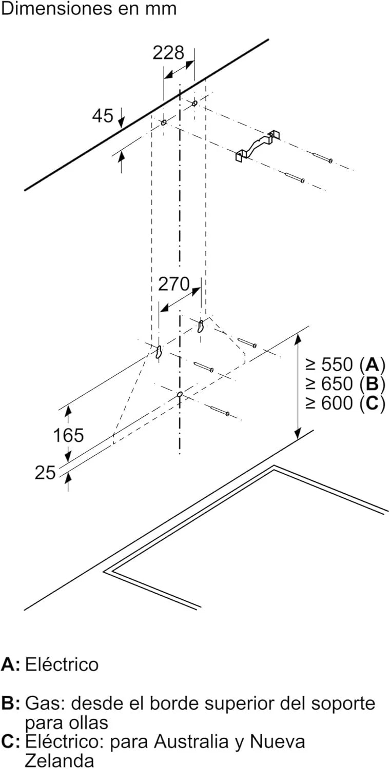 Balay - Coifa Decorativa de Parede Piramidal, 90 cm de largura, 3 potências de extração, Instalação em Saída de Fumaça ou Recirculação, Aço Inoxidável, 3BC696MX