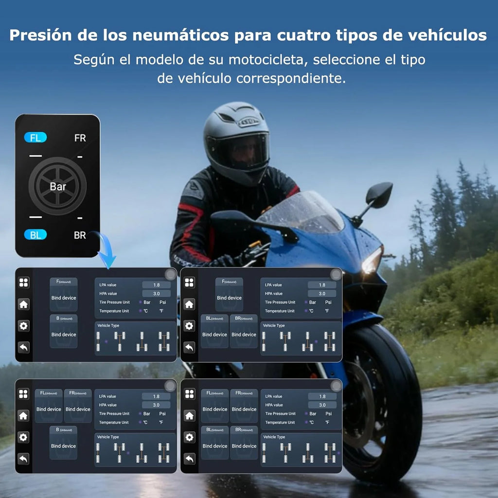 Carpuride W702 Plus Android 14 Motocicleta Carplay Tela com Câmera Dupla, CarPlay e Android Auto Sem Fio, Tela Sensível ao Toque à Prova d'Água de 7", Áudio BT, Gravação em Loop, Navegação Online e Offline.