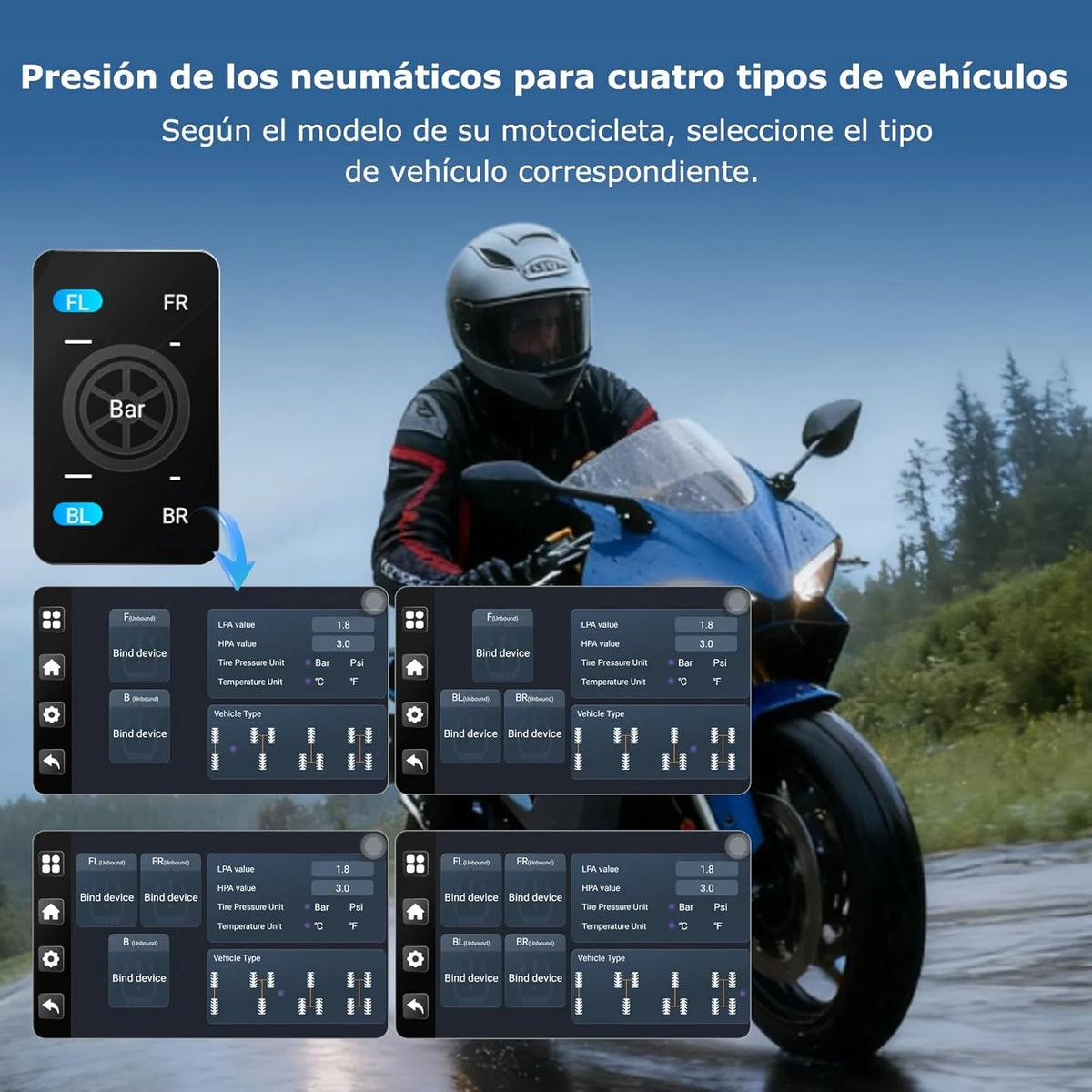 Carpuride W702 Plus Android 14 Motocicleta Carplay Tela com Câmera Dupla, CarPlay e Android Auto Sem Fio, Tela Sensível ao Toque à Prova d'Água de 7", Áudio BT, Gravação em Loop, Navegação Online e Offline.