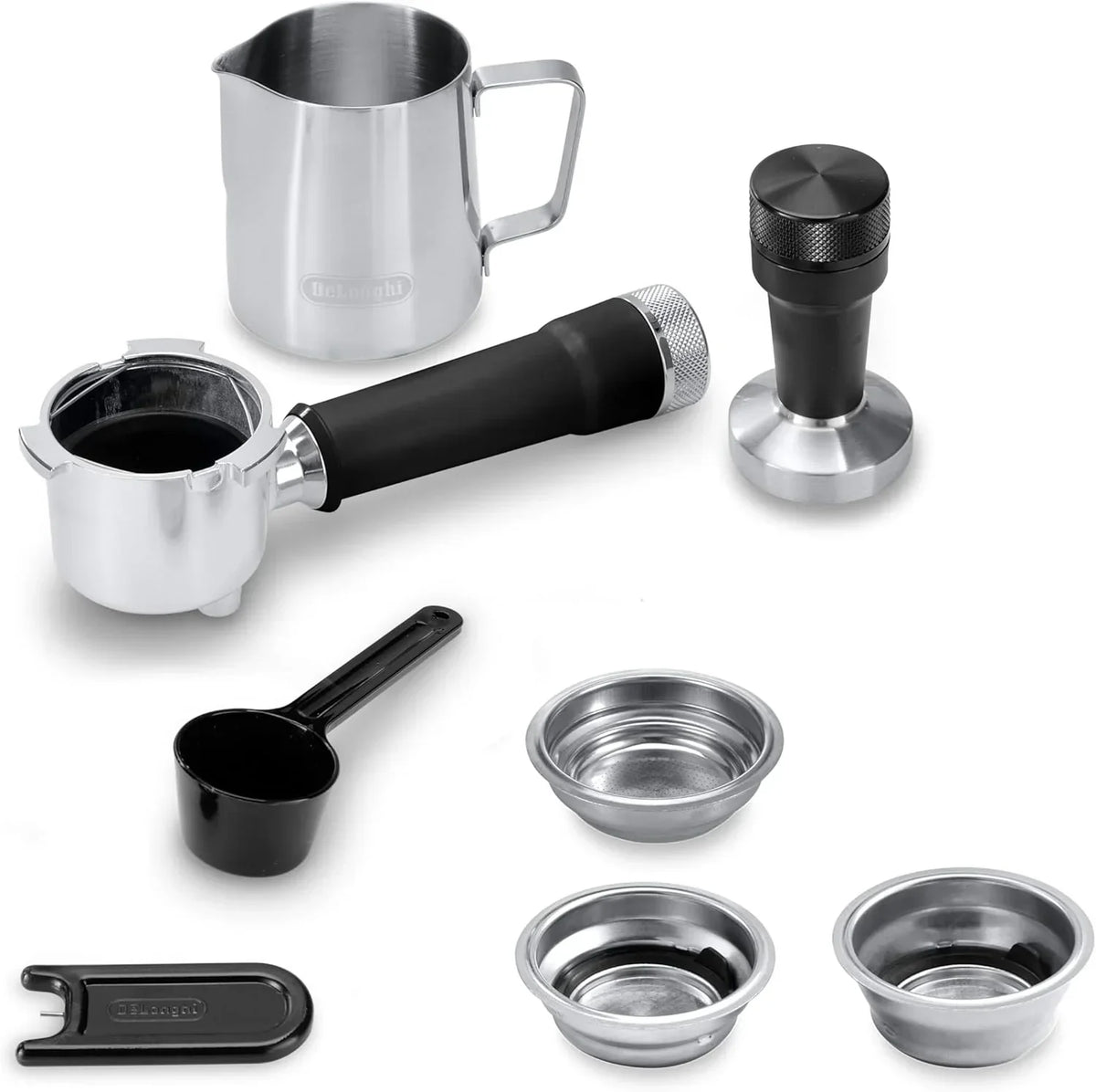 De'Longhi Dedica – Cafeteira de Bomba em Aço Inoxidável para Café Moído ou Saquetas, Espresso e Cappuccino, Reservatório de 1.3 Litros, Sistema Anti-pingo, Modelo EC685.M, Cor Metal