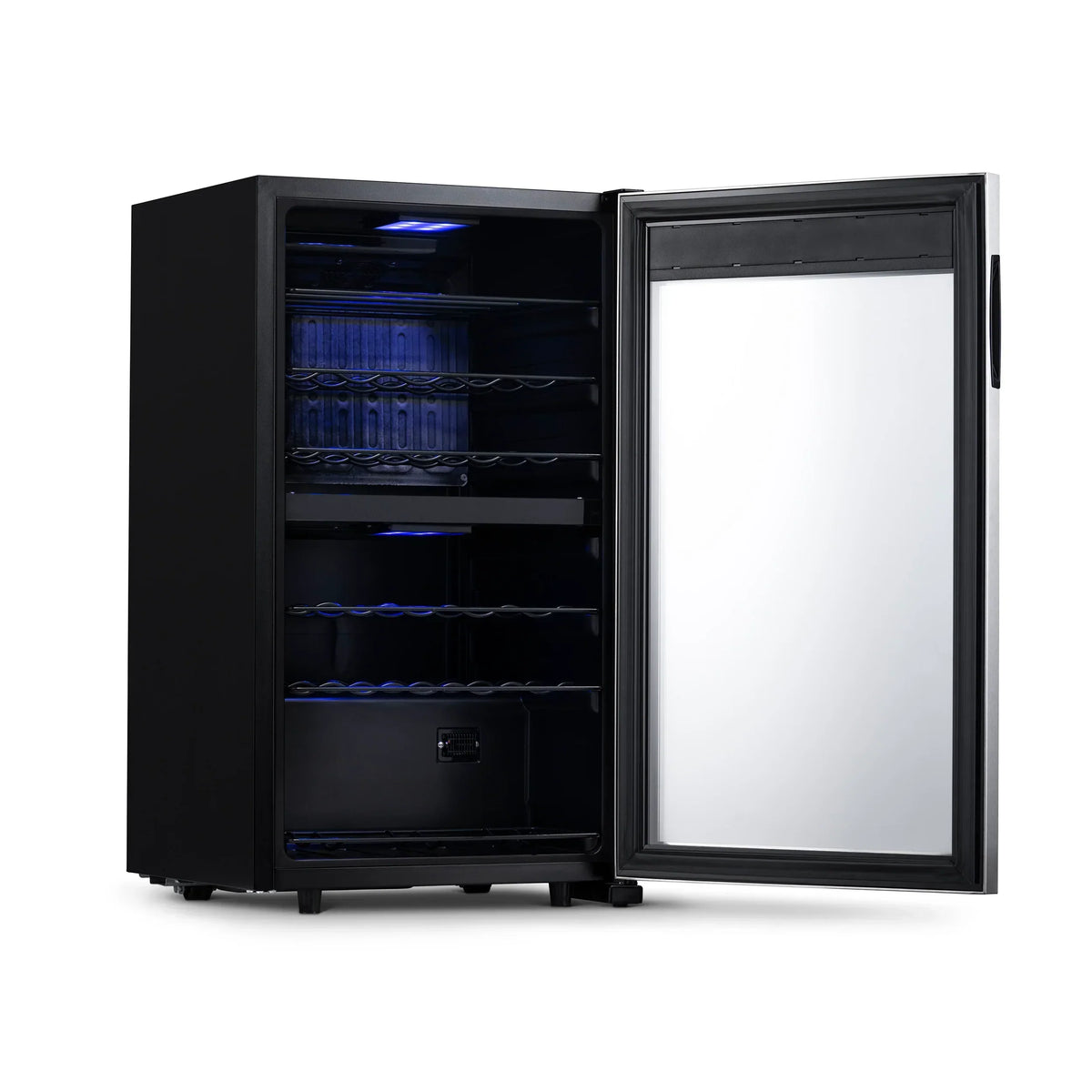 Newair® 2026 Refrigerador de Vinhos Freestanding – 28 Garrafas (48 cm), Duas Zonas, Aço Inoxidável