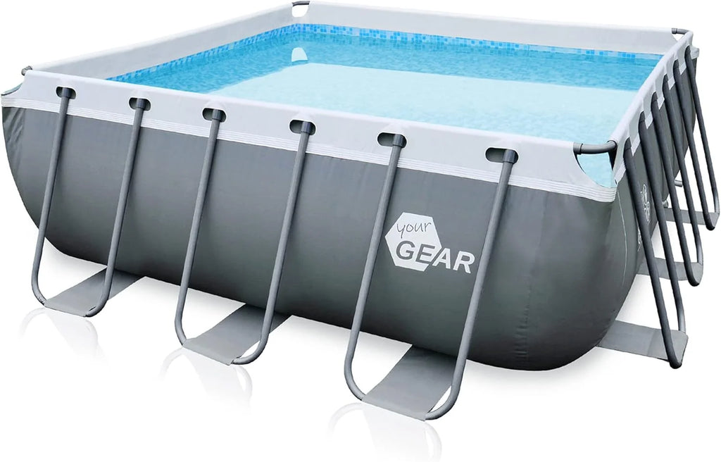 yourGEAR Piscina Familiar XL 3x3m - Piscina de Jardim com Estrutura de Aço Durável, 8100L