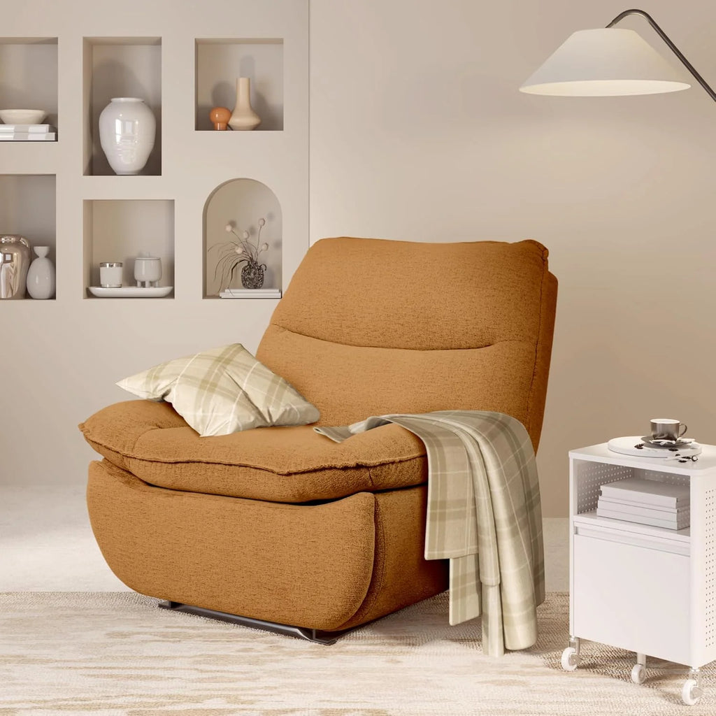 FLEXISPOT XC6 Poltrona Reclinável, Sofá Giratório com Função Balanço, Poltrona de TV com Encosto Ajustável, Poltrona para Quarto, Sala e Home Theater (Beige)