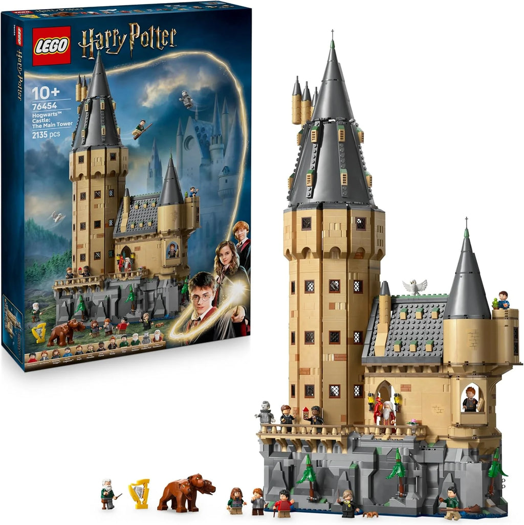 Harry Potter Castelo de Hogwarts: Torre Central – Castelo de Brinquedo com Sala das Chaves Voadoras e Xadrez Mágico – 12 Minifiguras – Presente para Crianças a partir de 10 Anos 76454