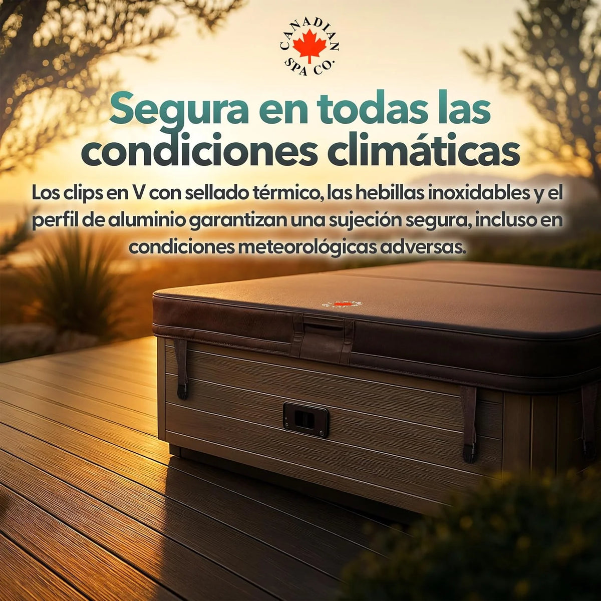 CANADIAN SPA CO. Capa Protetora para Banheira de Hidromassagem, Cor Marrom, 218 x 218 cm, Disponível em Vários Tamanhos e Cores