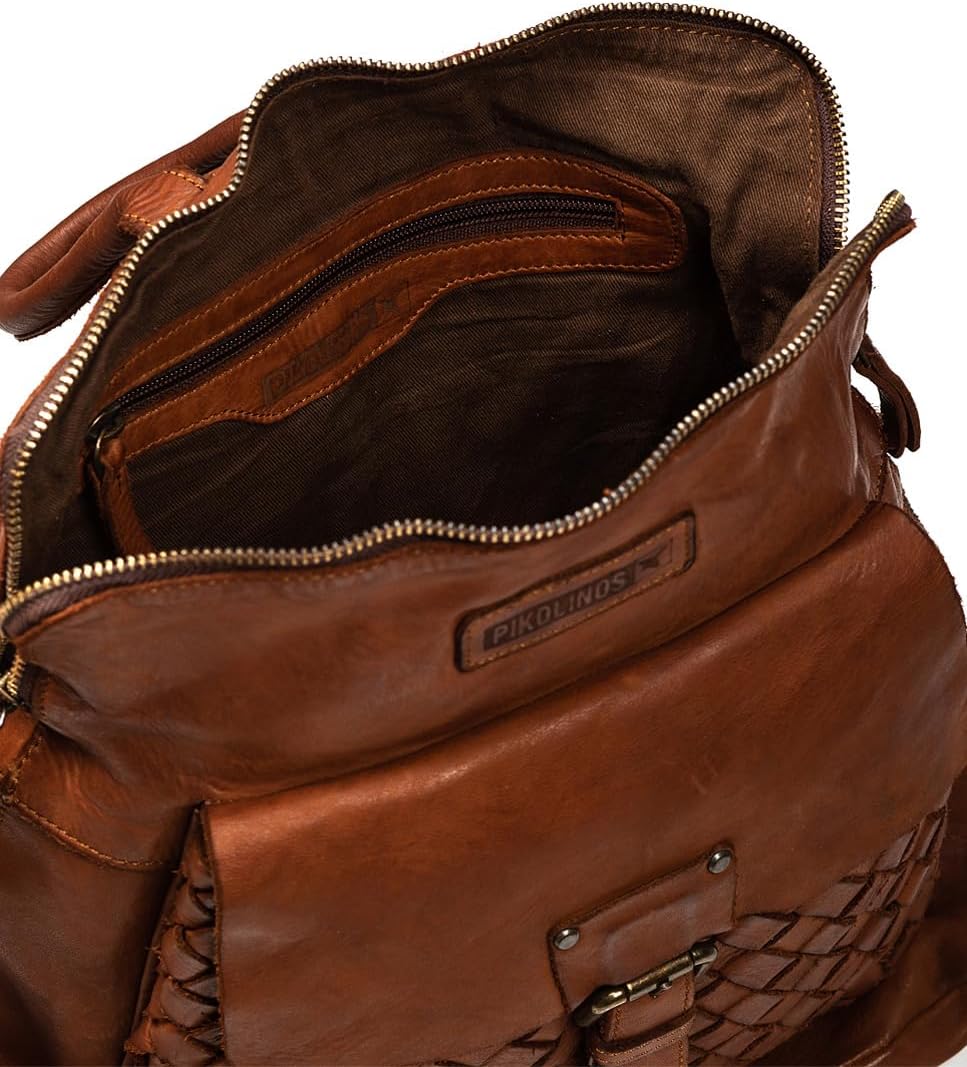 Pikolinos Mochilas em Couro FAURA para Mulheres Cor COGNAC