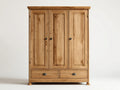 Guarda-roupa de três portas em madeira 155x60x185 cm - cor natural - estilo clássico armazenamento