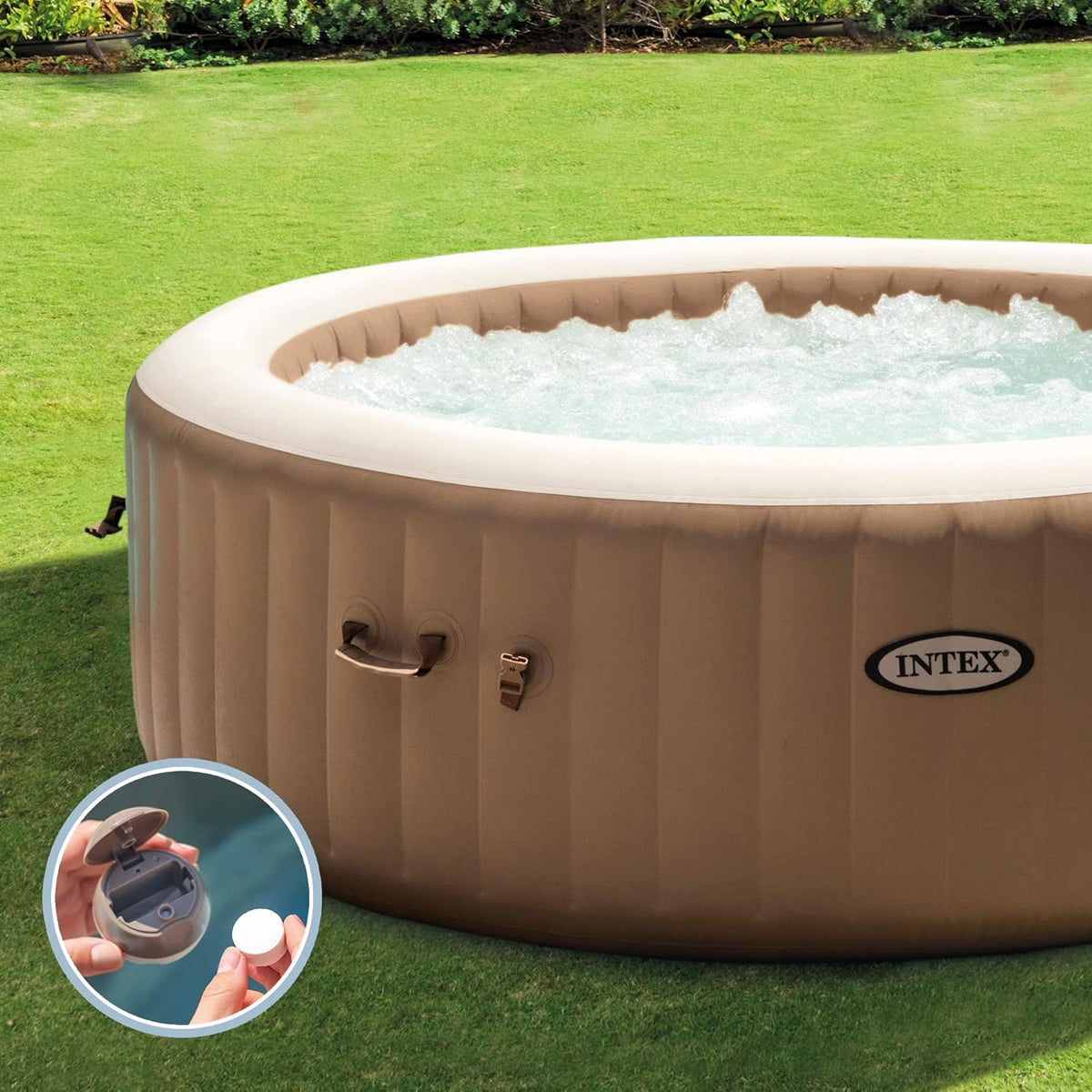 Intex 28426EX SPA Inflável, Bege, 4 Pessoas