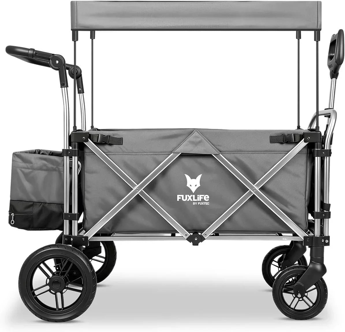 FUXTEC FX-CTL900 Premium Cinza, Carrinho Dobrável Original para Crianças, Ideal para Jardim, Praia ou Cidade, Empurrar ou Puxar, Carga de até 75 kg.