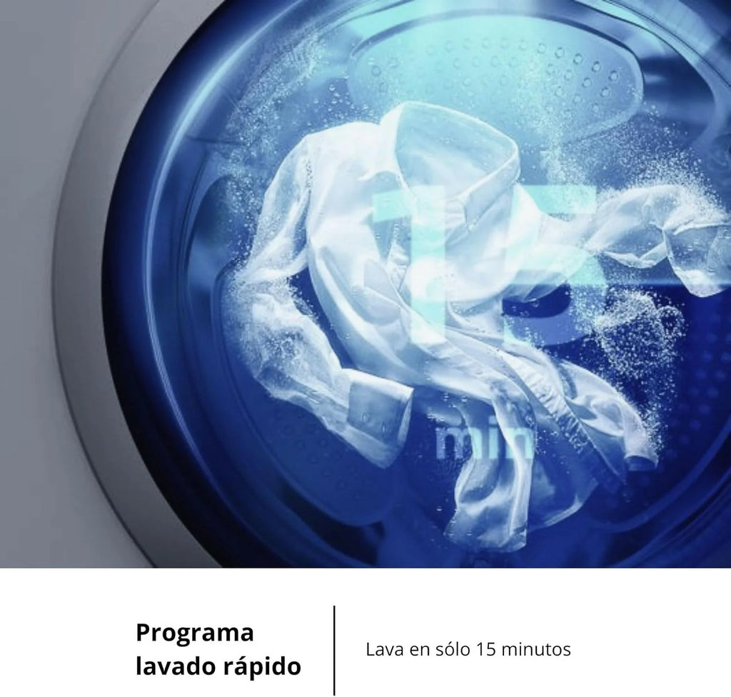 Corberó - Máquina de Lavar Roupa de Carga Superior 6.5kg | CLACSM6524 | 1200 RPM | 16 Programas, Função Vapor, ECO, Limpeza do Tambor | Início Diferido | Lavagem Rápida | Engomar Fácil | Indicadores LED | Branco