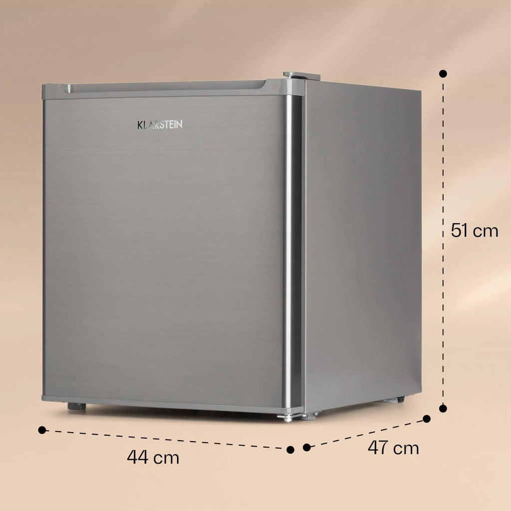 Klarstein Congelador Pequeno Vertical, Mini Congelador Portátil Silencioso para Casa e Escritório, Capacidade 33 l. com Prateleira, Eficiência Energética, Bandeja de Gelo e Raspador
