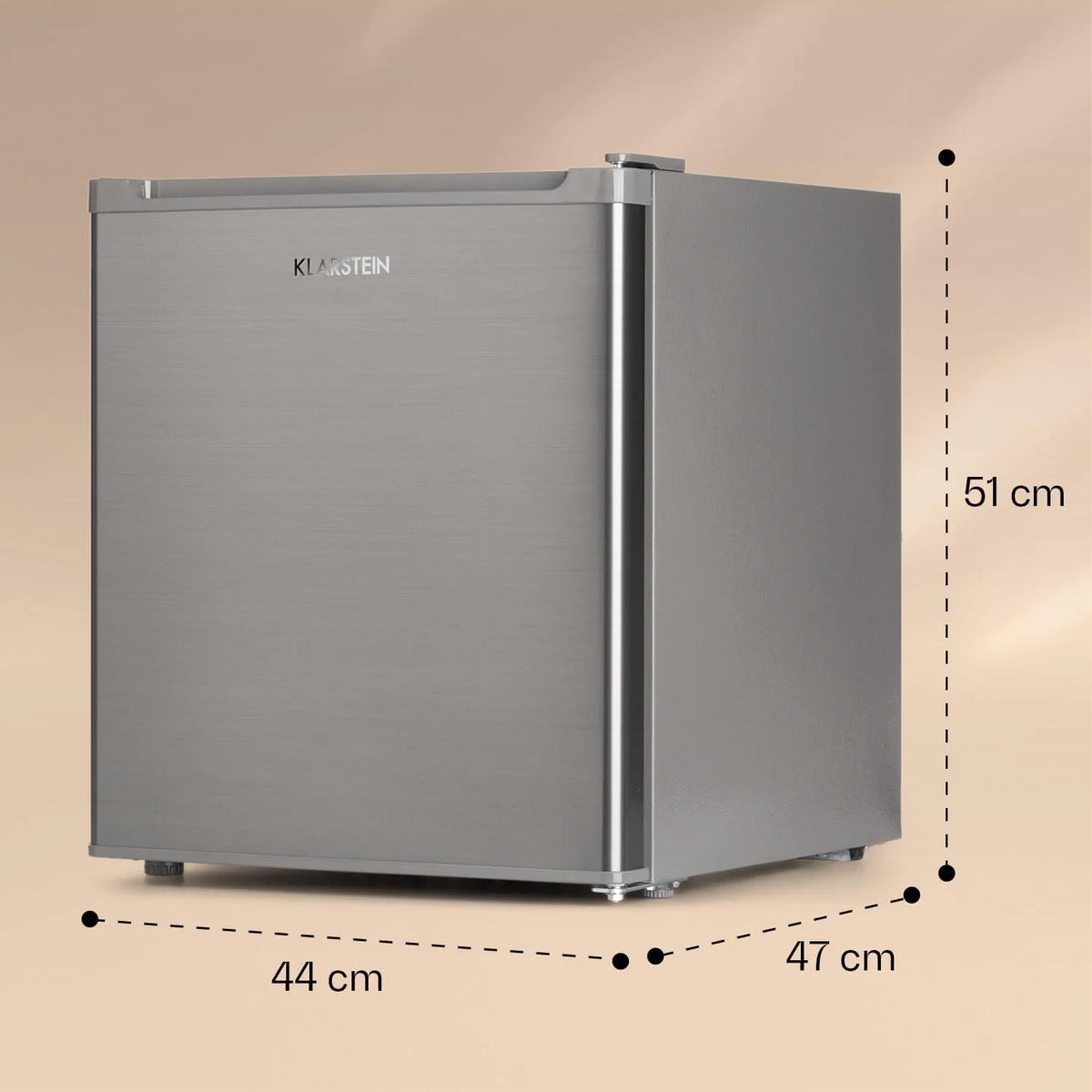 Klarstein Congelador Pequeno Vertical, Mini Congelador Portátil Silencioso para Casa e Escritório, Capacidade 33 l. com Prateleira, Eficiência Energética, Bandeja de Gelo e Raspador