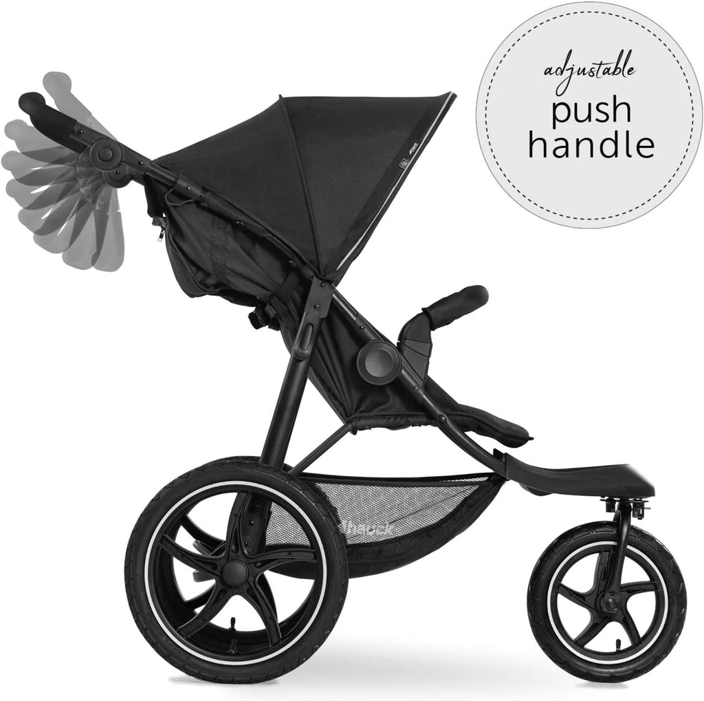 hauck Runner 2 Carrinho Leve até 22 kg - Carrinho de Bebê Reclinável desde o Nascimento - Carrinho de 3 Rodas Grandes com Pneus - UV 50+ - Preto