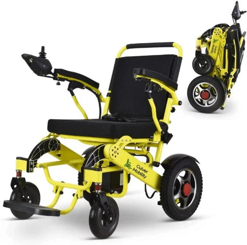 2025 Cadeira de Rodas Elétrica Culver Mobility, Scooter Elétrico Motorizado, Dobrável e Leve, Aprovada pela FDA, para Viagens de Avião (Rampa para Cadeira de Rodas de Presente Incluída) (Prata, 17.5 polegadas)
