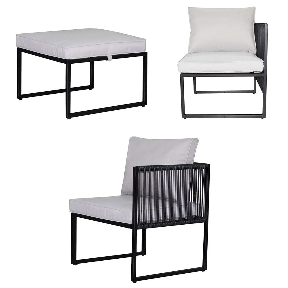 Conjunto de Mobiliário de Jardim Jumi, com almofadas, cinzento