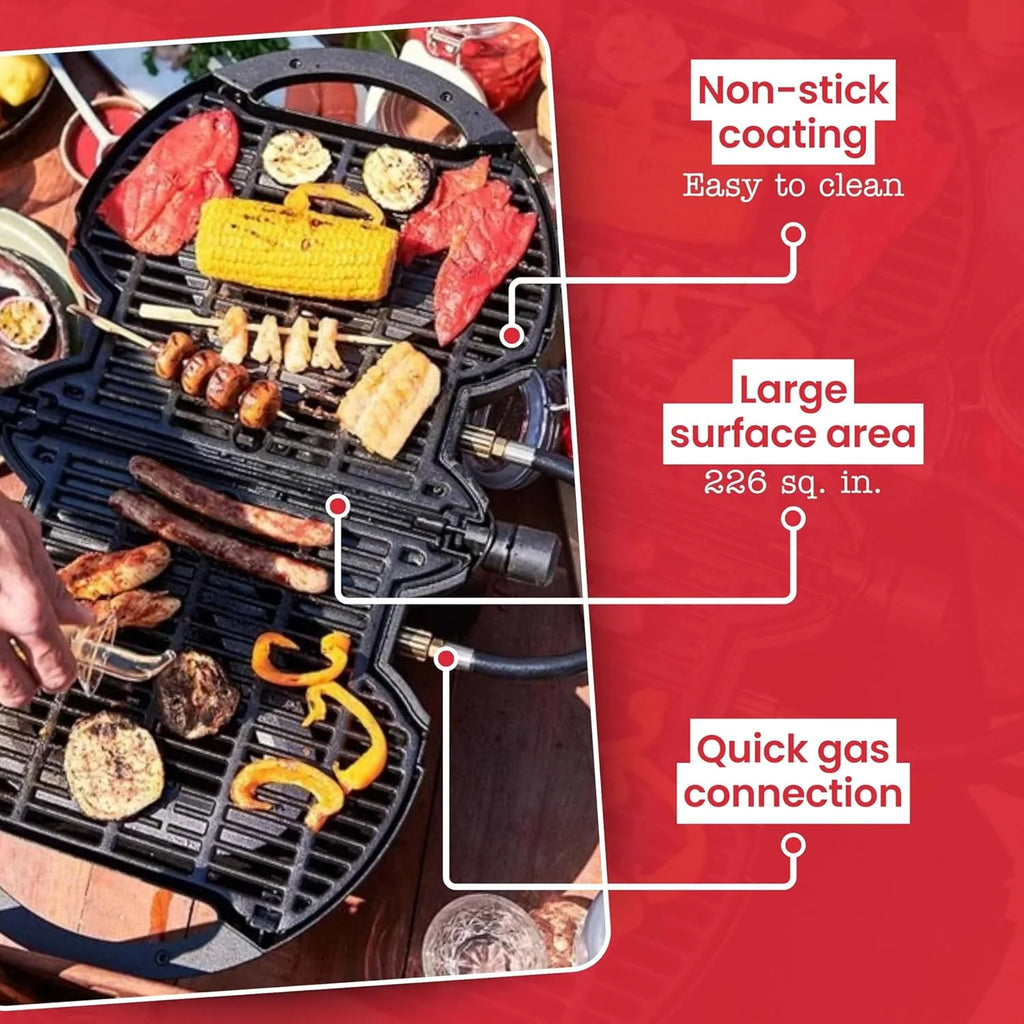 NOMADIQ Grelhador portátil a gás propano | Churrasqueira de mesa pequena e leve | Perfeita para acampamento, tailgating, cozinha ao ar livre, trailer, barcos, viagens (grelhador)