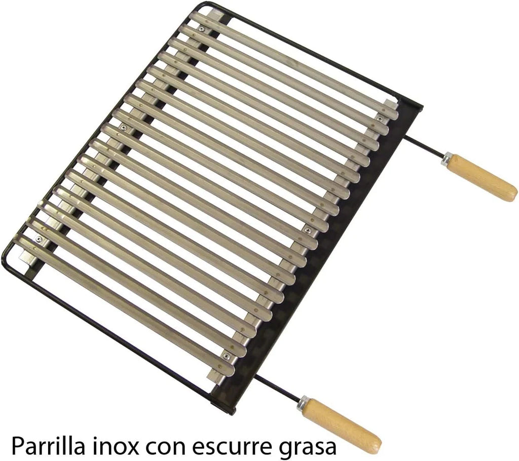 Imex El Zorro – Churrasqueira com Lareira e Bandejas Metálicas | 61x40x217 cm | Aço Reforçado com Grelha Inoxidável e Chaminé Extratora | Ideal para Jardins, Pátios e Varandas