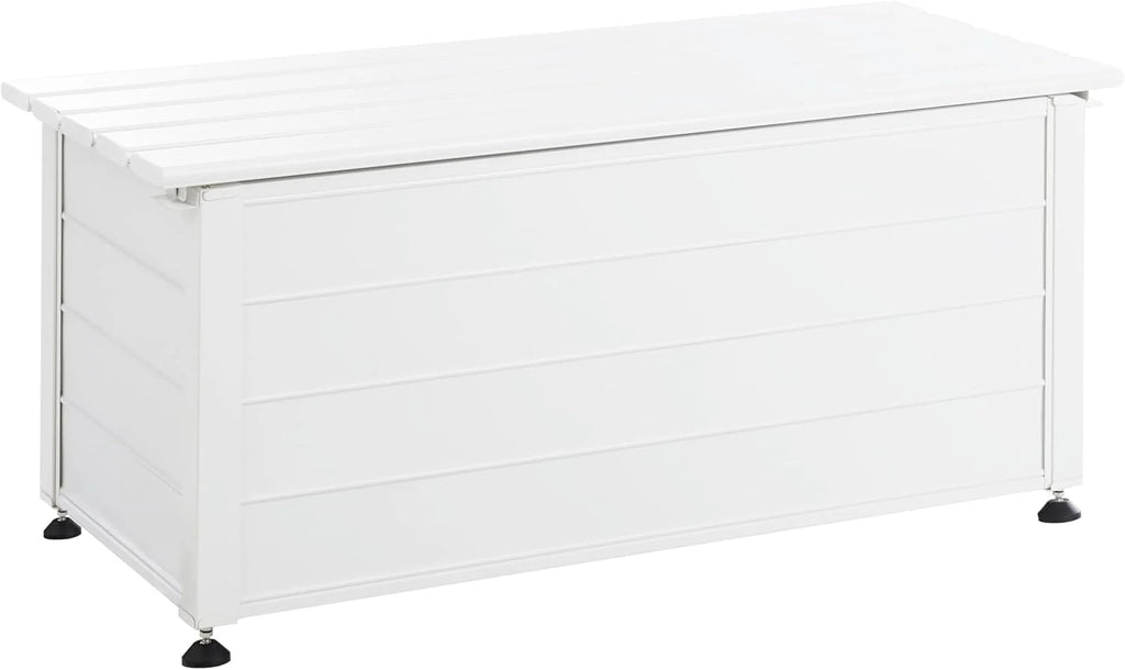 Beliani Baú de Alumínio Externo Armário de Jardim Branco 113 x 50 cm Campalto