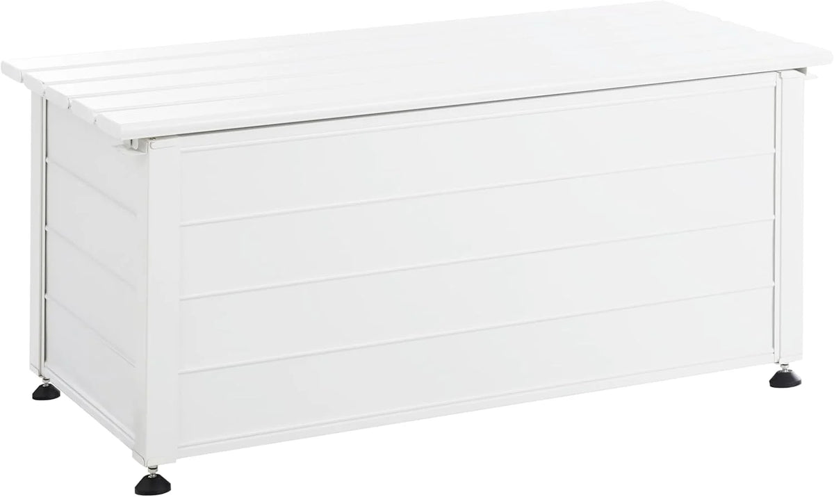 Beliani Baú de Alumínio Externo Armário de Jardim Branco 113 x 50 cm Campalto