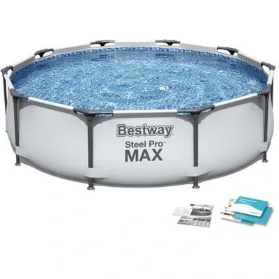 PISCINA DE ESTRUTURA METÁLICA DE JARDIM COM BOMBA 305 X 76 CM CONJUNTO COMPLETO 18 EM 1 BESTWAY