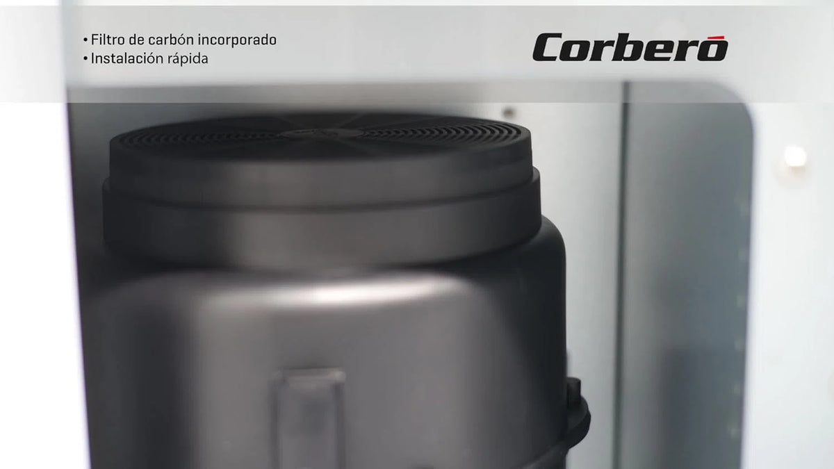 Corberó - Coifa Decorativa | NYASA9000B | 90 cm | 3 Velocidades, Controle Touch, Vazão 1000 m3/h | Vidro Preto
