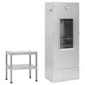 Forno Defumador De Churrasco Com Mesa Aço Galvanizado Vidaxl