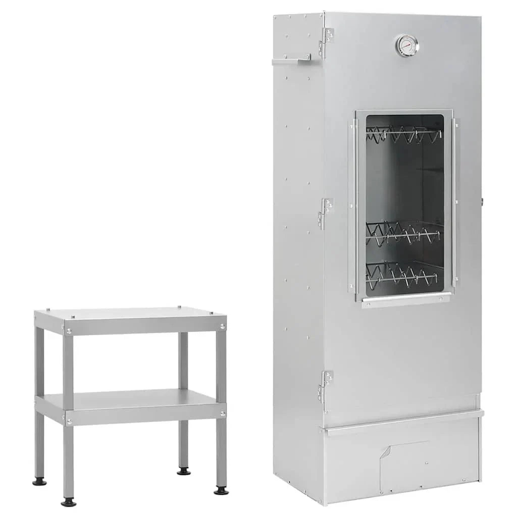 Forno Defumador De Churrasco Com Mesa Aço Galvanizado Vidaxl