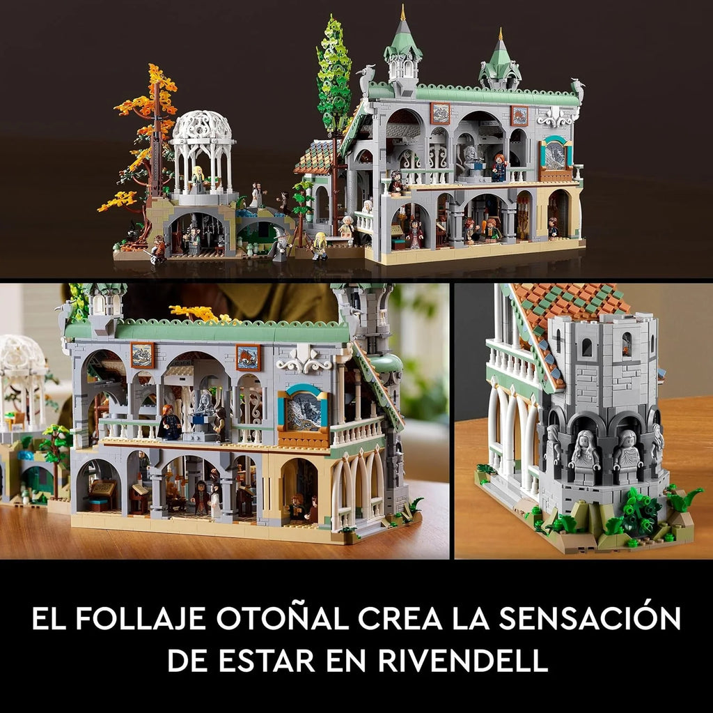 Ícones DE O SENHOR DOS ANÉIS: RIVENDELL - Presente de Dia dos Pais - Modelo para Construir da Terra Média - Conjunto Grande com 15 Minifiguras Incluindo Frodo, Bilbo, Gandalf e Legolas 10316