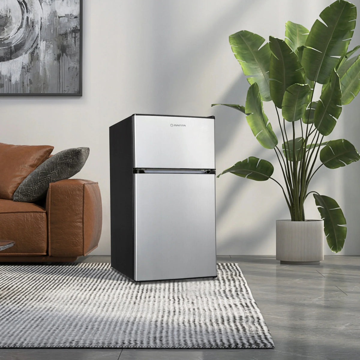 FRIGOBAR pequeno frigobar freezer hotel escritório prata LED 88l. 86cm