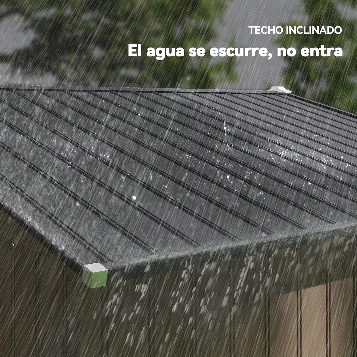 Outsunny Abrigo de Jardim Exterior, 5 m² 277x195x192 cm, Abrigo de Jardim Exterior Metálico com 2 Portas Deslizantes, Base de Reforço (Chão NÃO Incluído) e 4 Janelas, Castanho