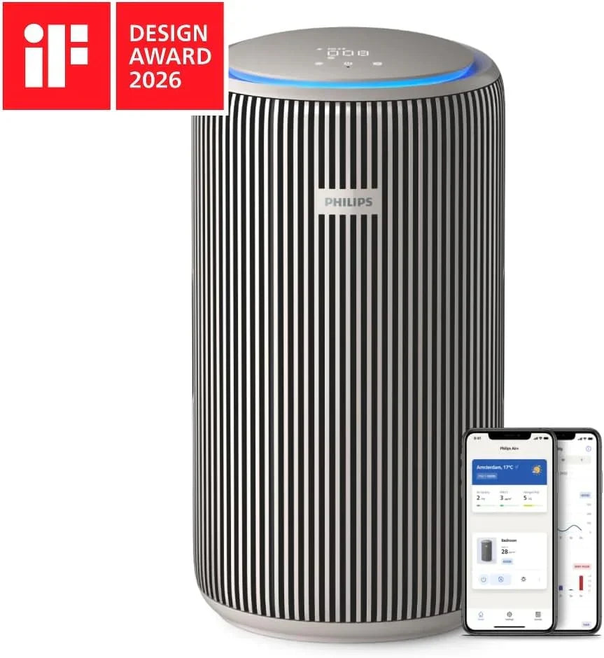 Purificador de Ar Inteligente Philips PureProtect Série 3200, Filtro HEPA e Carvão Ativo, CADR 500m³/h para 130m², Ultrassilencioso, Captura 99,97% dos Alérgenos, Aplicativo Conectado (AC3210/12)