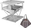 Campingmoon MT-045 Grelhador de Fogueira Dobrável em Aço Inoxidável - Grande
