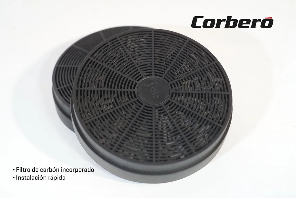 Corberó - Coifa Decorativa | NYASA9000B | 90 cm | 3 Velocidades, Controle Touch, Vazão 1000 m3/h | Vidro Preto