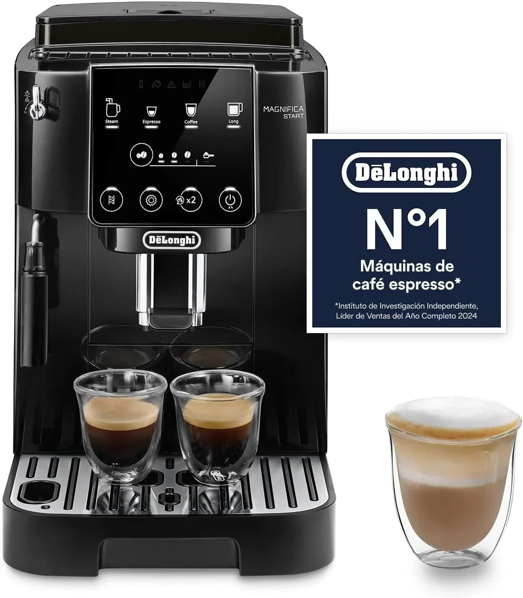 De'Longhi Magnifica S – Cafeteira Superautomática Perfetto, vaporizador de leite manual, café expresso e cappuccino, painel de controle com botões, preta (ECAM11.112.B)