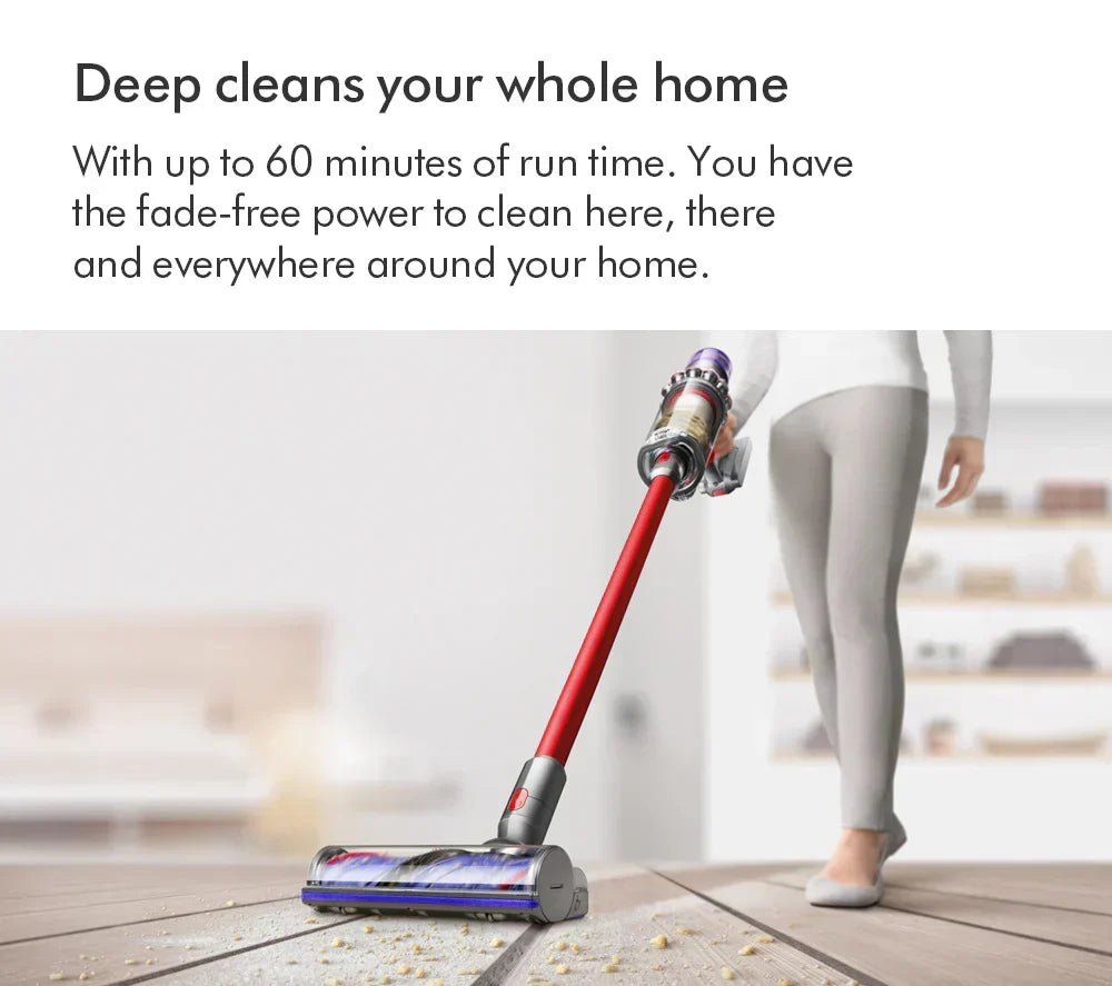 Dyson V11 Extra - Aspirador de Pó sem Fio - Até 60 minutos de autonomia - Acabamento Níquel e Vermelho