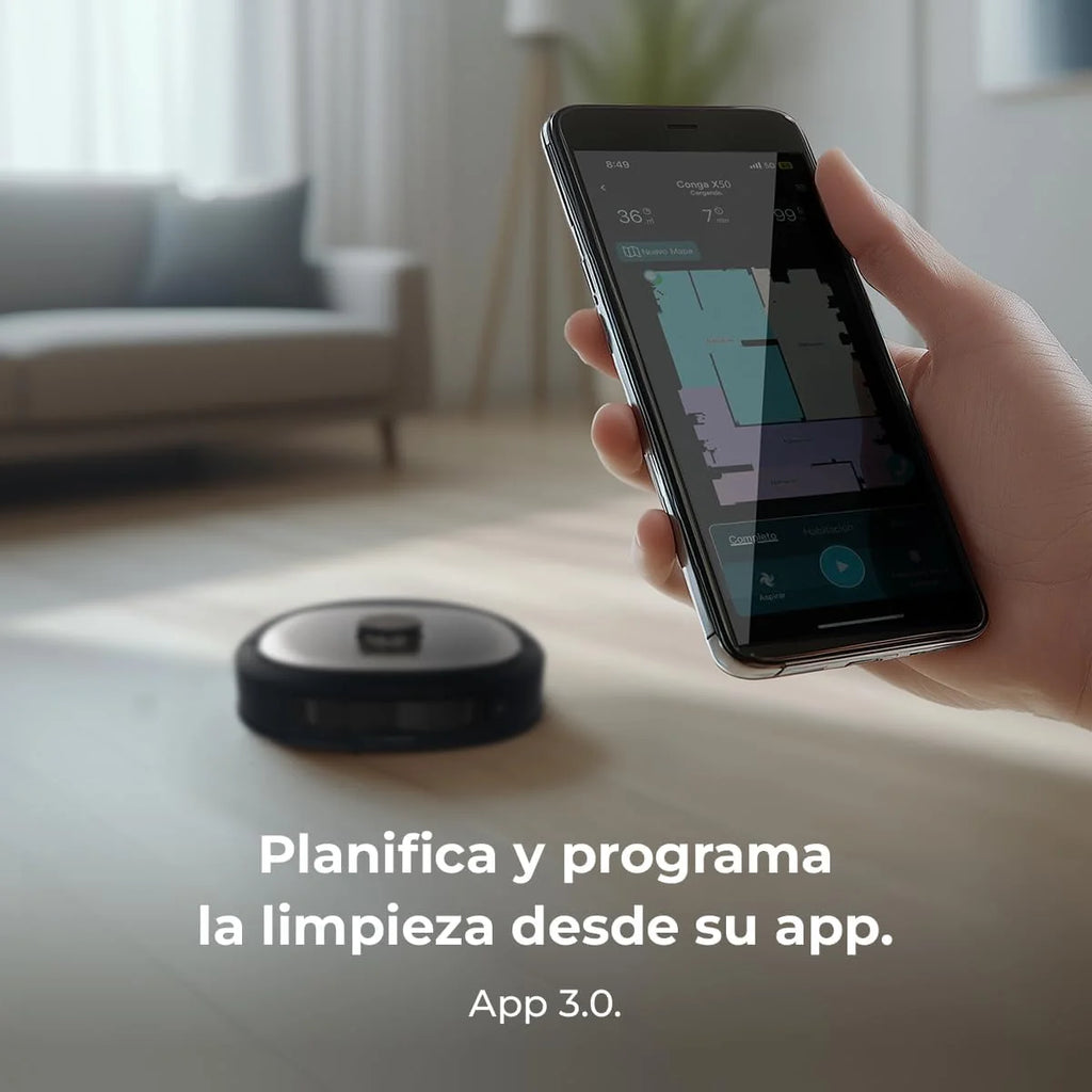 Cecotec Robô Aspirador e Passa Pano com IA, Base de Esvaziamento Automático e Tecnologia a Laser Conga Z100. 20000Pa, Limpeza Profissional com Mopa Bimaterial XXL, Esvaziamento Automático de Pó, Água e Limpeza de Mopas, App