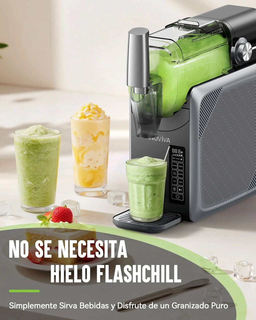 Máquina Granizadora INOVIVA, sem gelo, 2 L, para uso doméstico, autolimpante, 5 programas predefinidos, para raspadinhas, margaritas, frappés e milkshakes (versão S1.2)